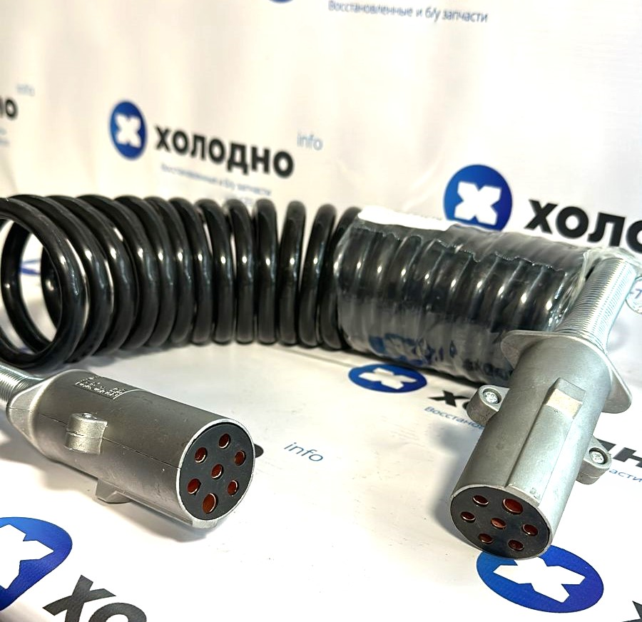 Кабель электрический черный JC-011 (1х1,5мм+6х1мм) 5,5М с пружиной